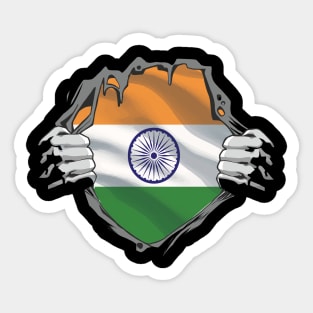 India Chest Burst Flag Indian Pride Sticker